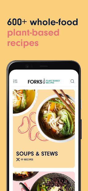 Forks Plant Based Recipes app recipes.