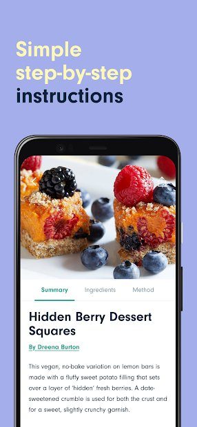 Forks Plant Based Recipes app step-by-step instructions.
