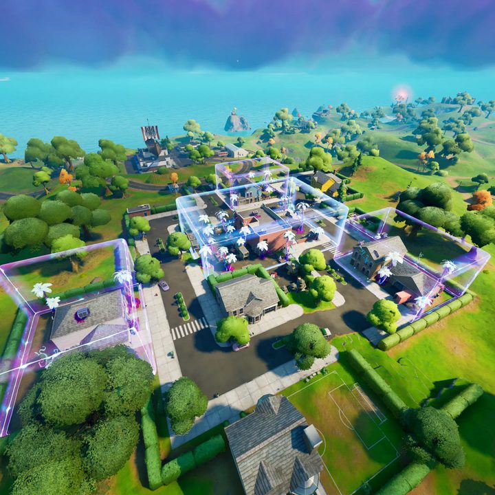 Overhead view of Holly Hatchery in Fortnite.