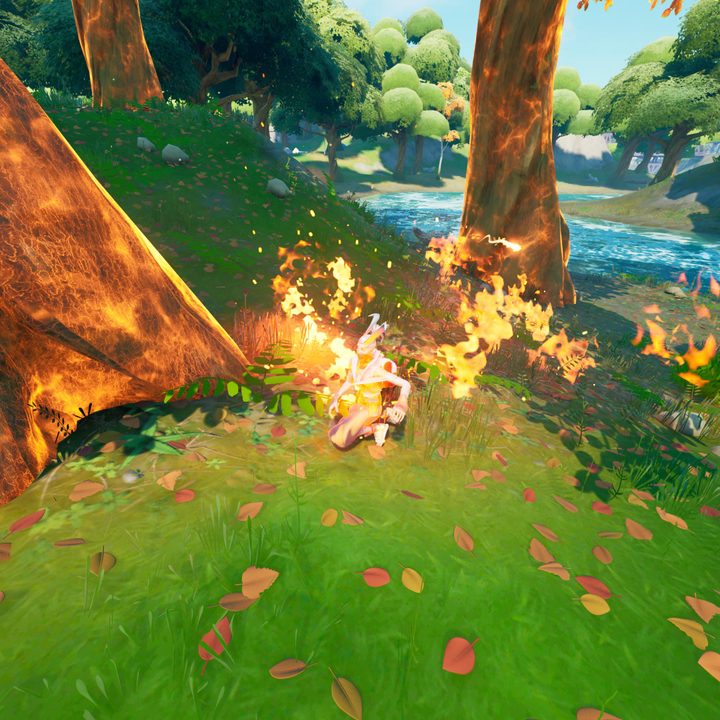 Igniting a player in Fortnite.