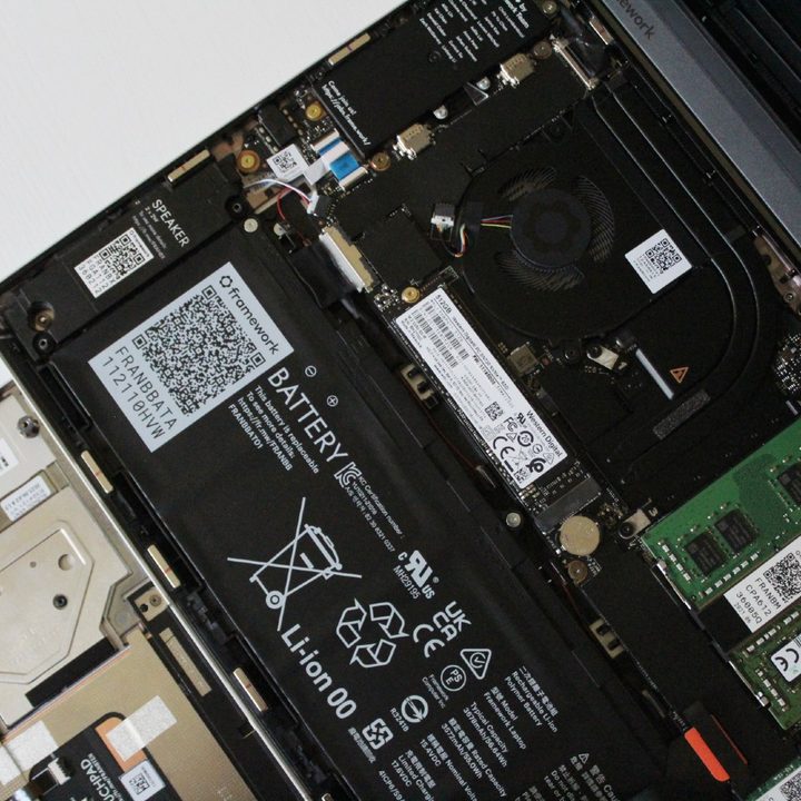 The removable internals of the Framework Laptop.