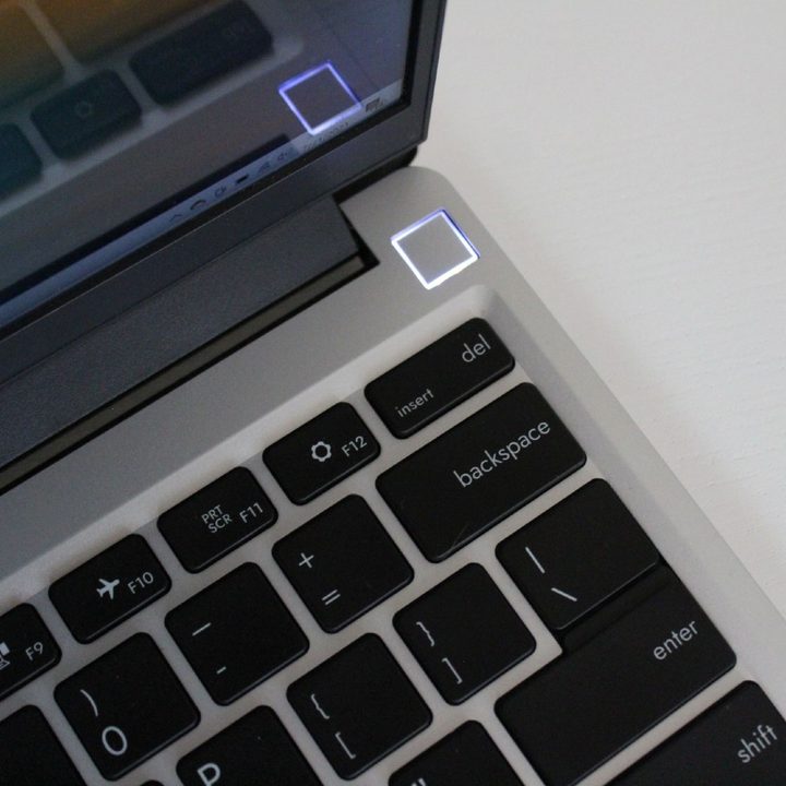 The fingerprint reader on the Framework Laptop, which is built into the power button.
