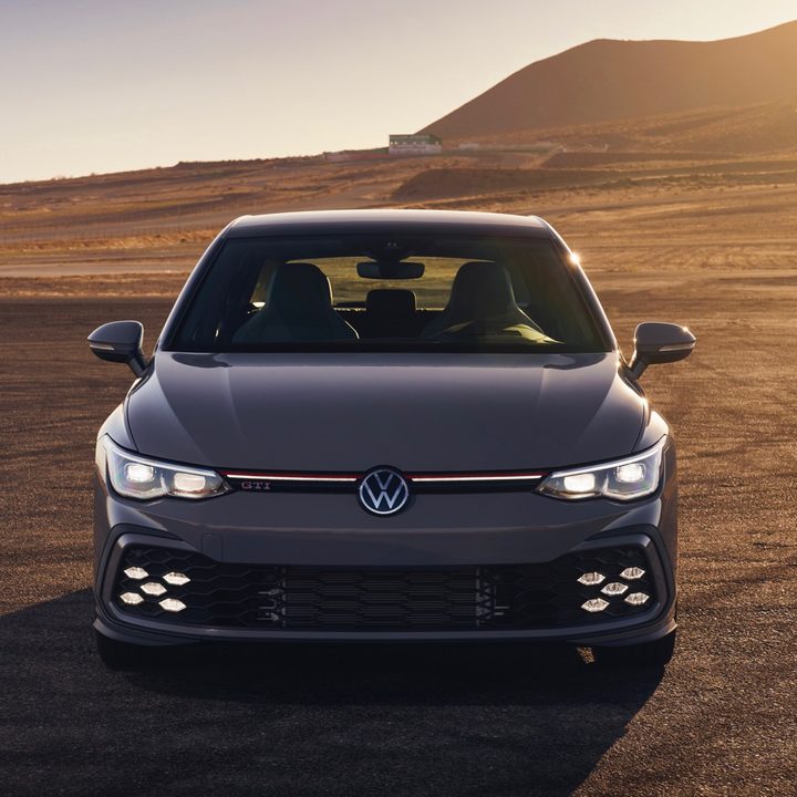 Front view of the 2022 Volkswagen Golf GTI.