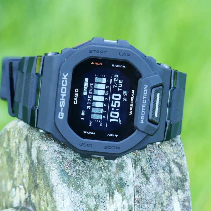 The Casio G-Shock GBD-200 display.