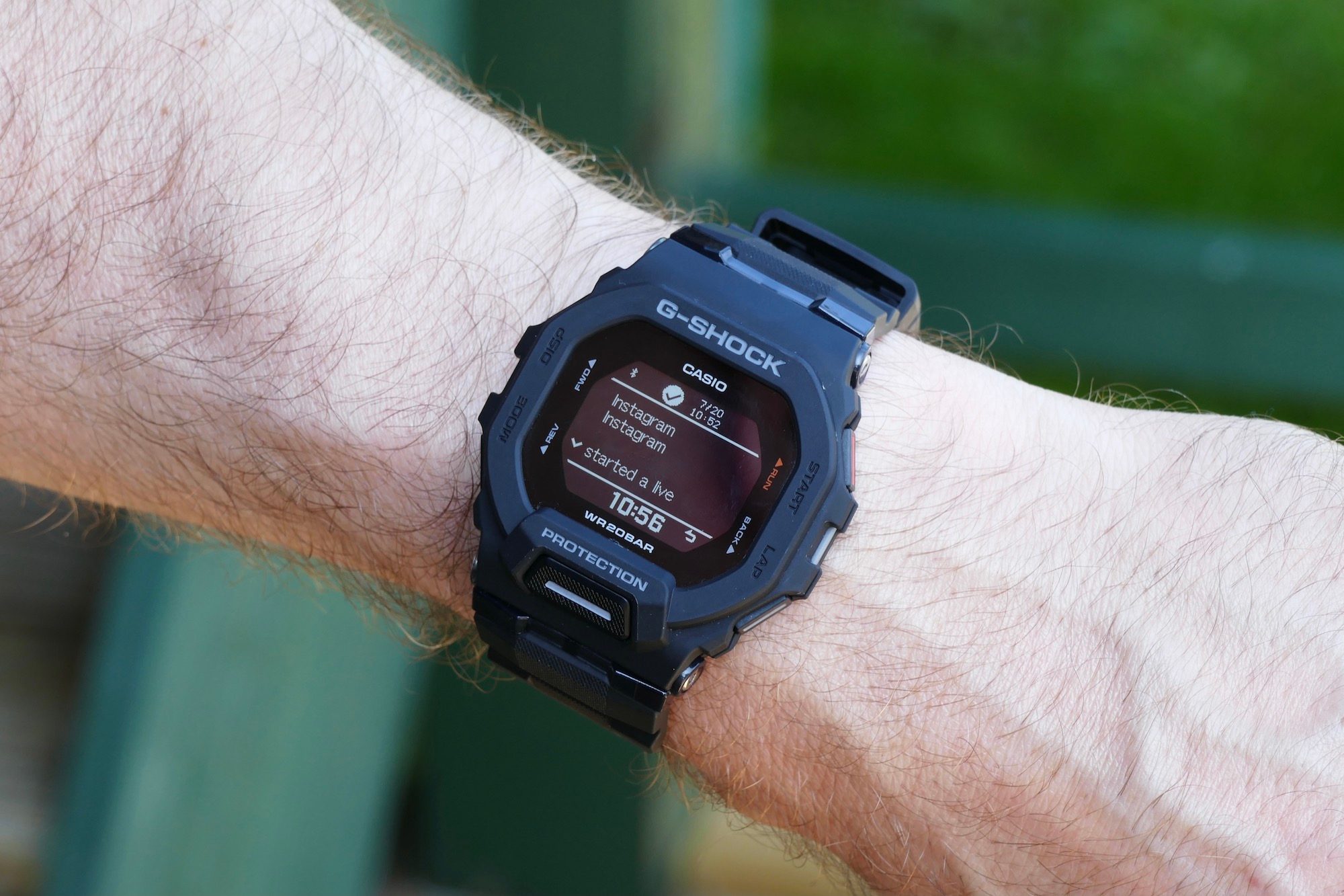 Notification list on the Casio G-Shock GBD-200.