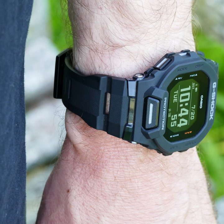 Casio G-Shock GBD-200 on a wrist.