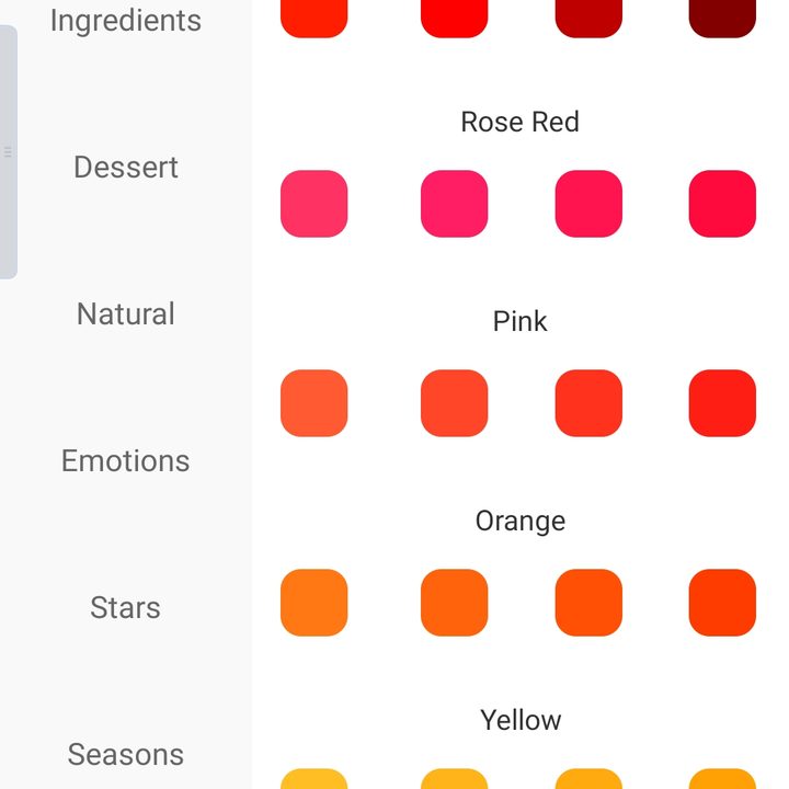 The Govee app lets you pick from a variety of color palettes.