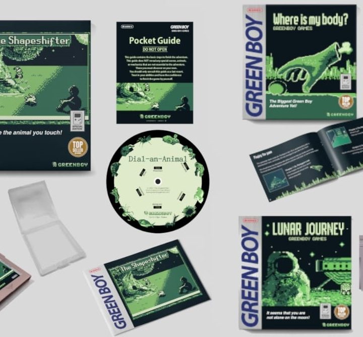 A few physical Greenboy Games titles.