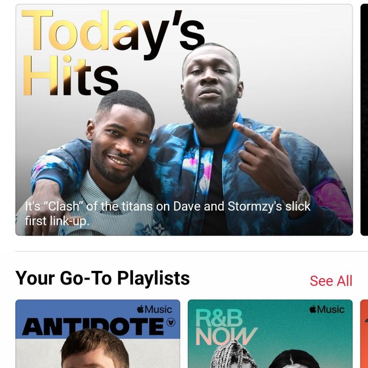 The Apple Music Android app. The Settings button is highlighted in red.