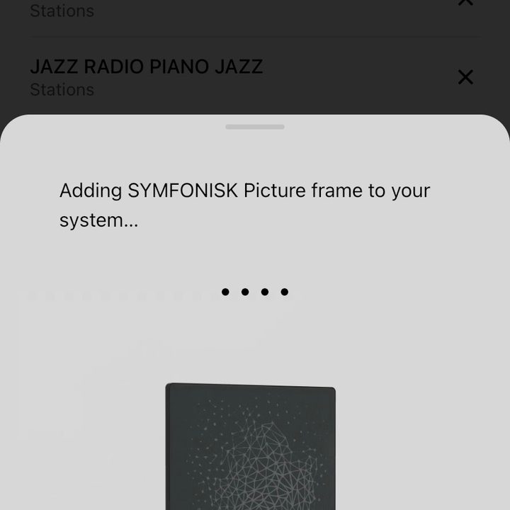 Ikea Symfonisk Picture Frame Speaker Sonos app screenshot.