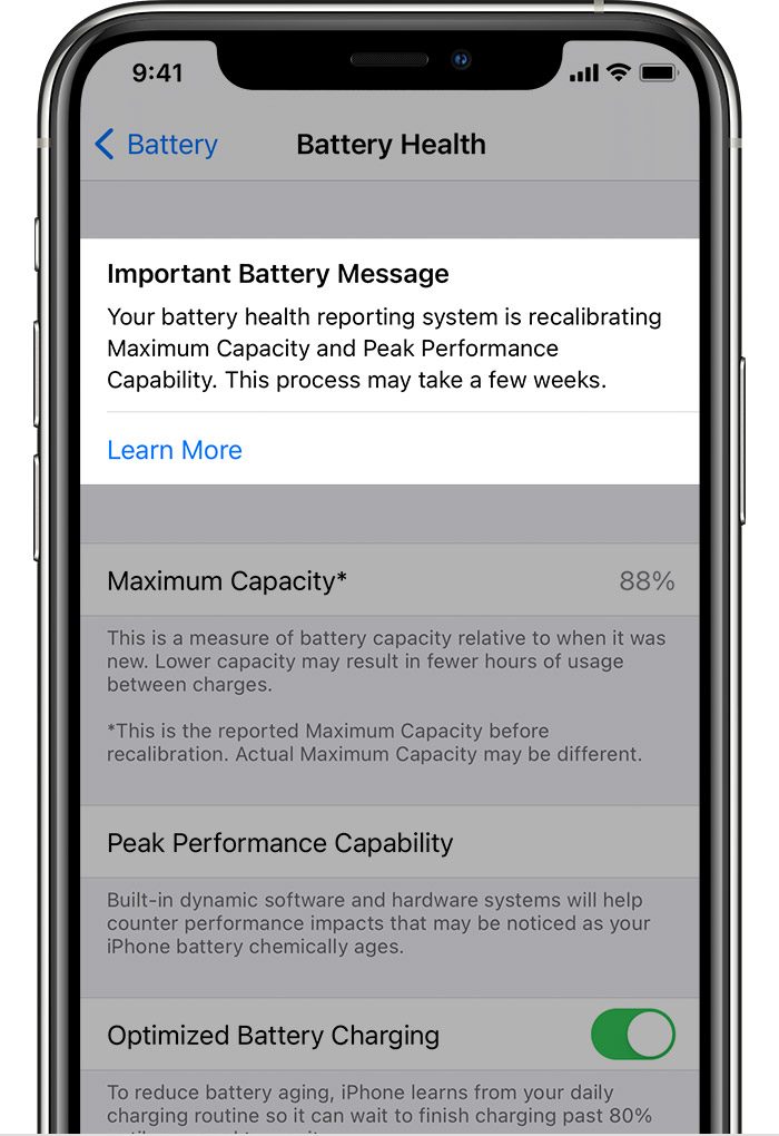 iPhone 11 battery recalibration.