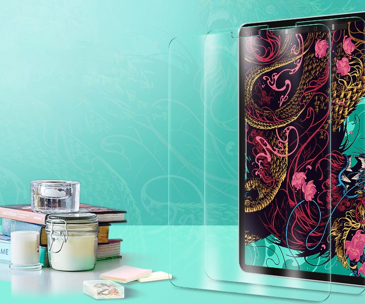 Ivso screen protector in front of a mobile device.