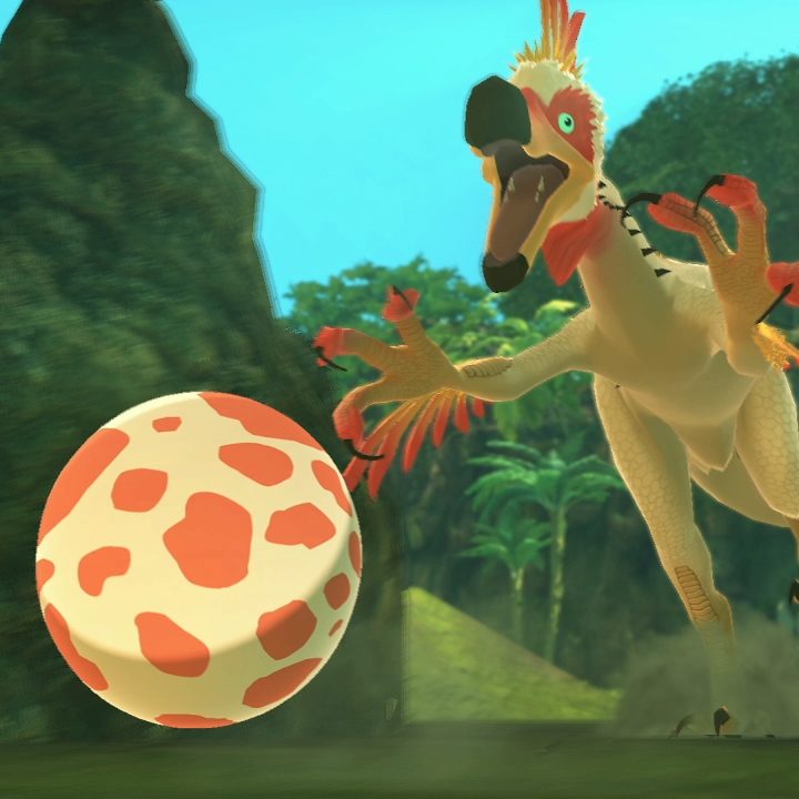 A Kulu-Y-Ku chasing an egg in a cut scene