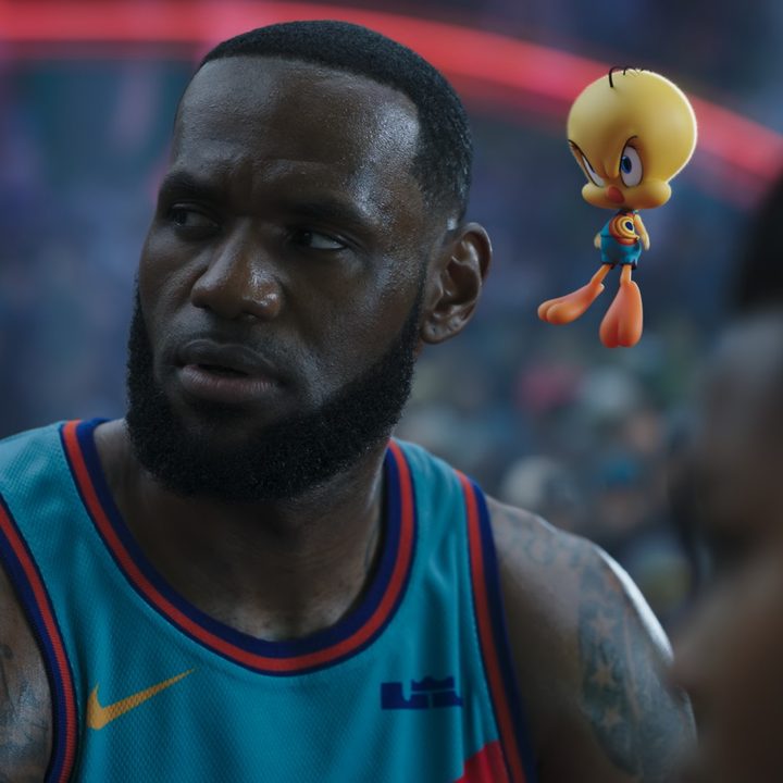 LeBron James and Tweety Bird in Space Jam: A New Legacy.