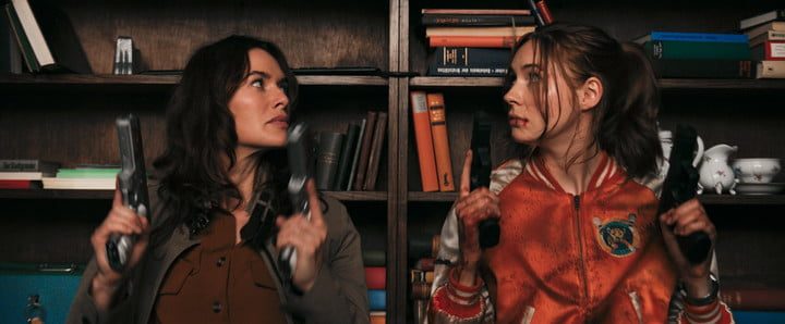 Lena Headey and Karen Gillan in Gunpowder Milkshake.