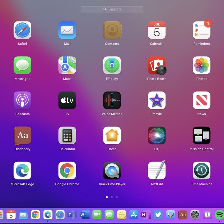 macOS Monetery launchpad.