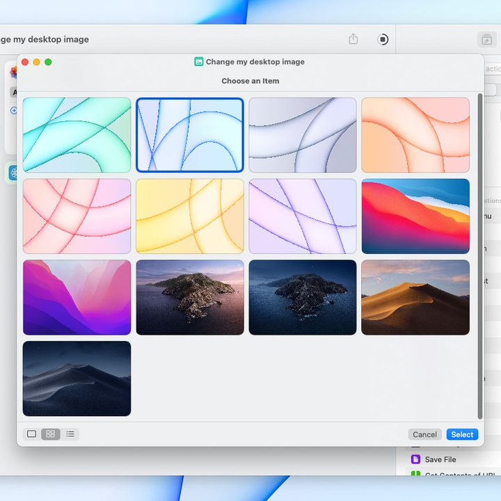 Selecting a background image.