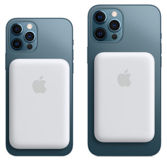MagSafe Battery Pack on iPhone 12 and iPhone 12 Pro blue model