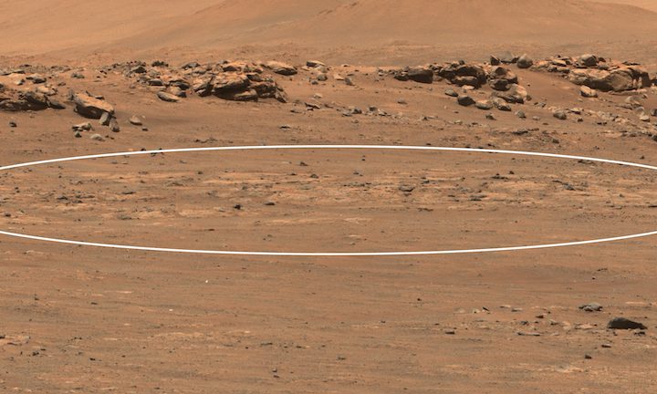 A patch of ground on Mars set to be explored by NASA's Perseverance rover.