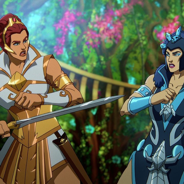 Teela and Evil-Lyn in Masters of the Universe: Revelation.