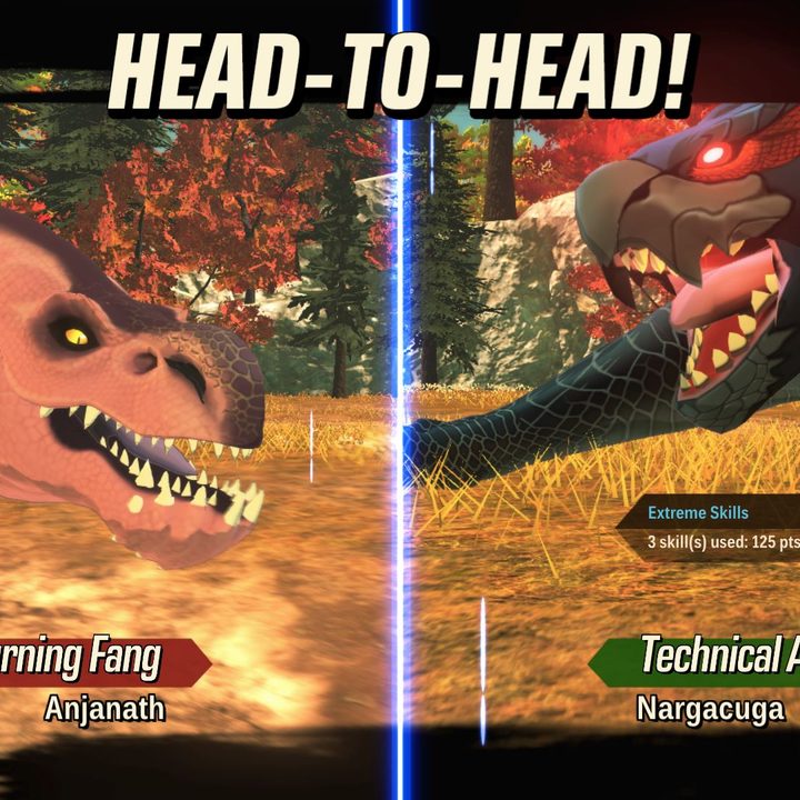 Two monsters go head-to-head in Monster Hunter Stories 2.