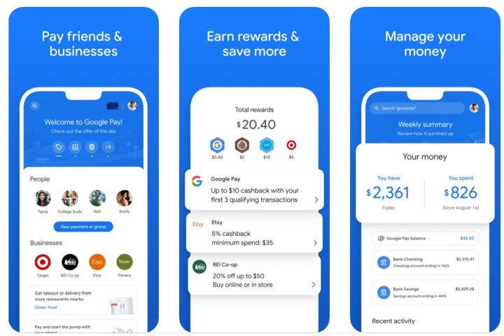 The new Google Pay app on iOS.