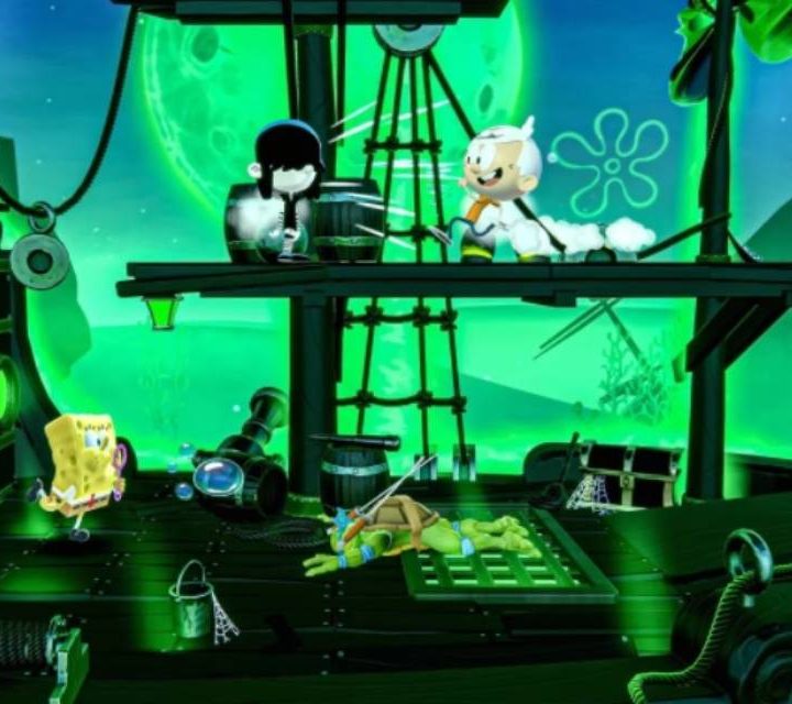 Nickelodeon All-Star Brawl pirate level.