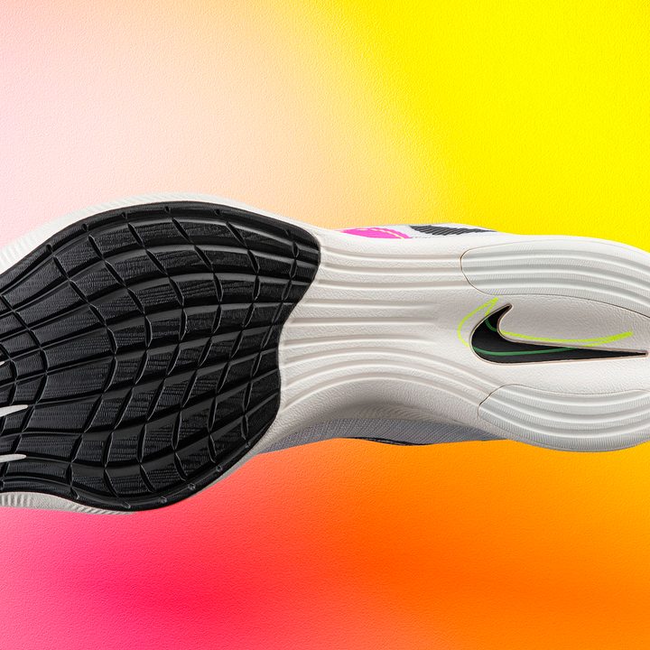 Pink and white Nike Track and Field AIR ZOOM VAPORFLY NEXTpercent 2 shoe.