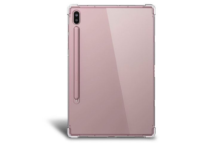 Olixar Flexishield clear case on a Galaxy Tab S7 Plus.