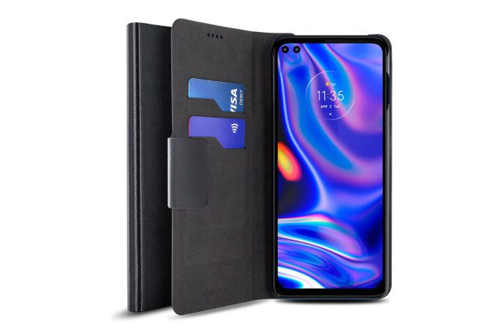 Olixar Leather-Style Wallet for the Motorola One 5G.