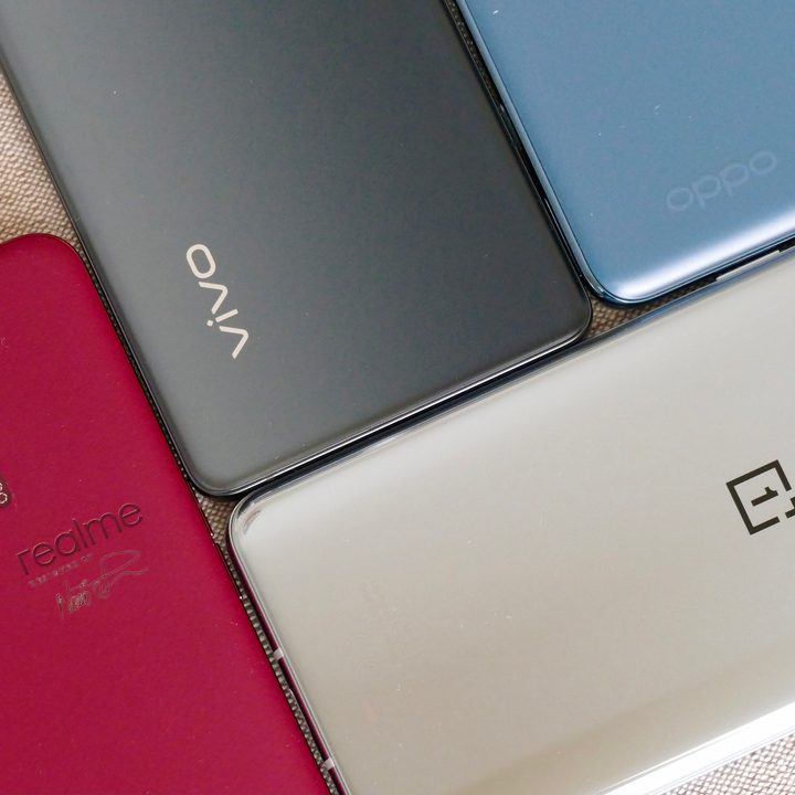 Realme, Oppo, Vivo, and OnePlus phone logos.
