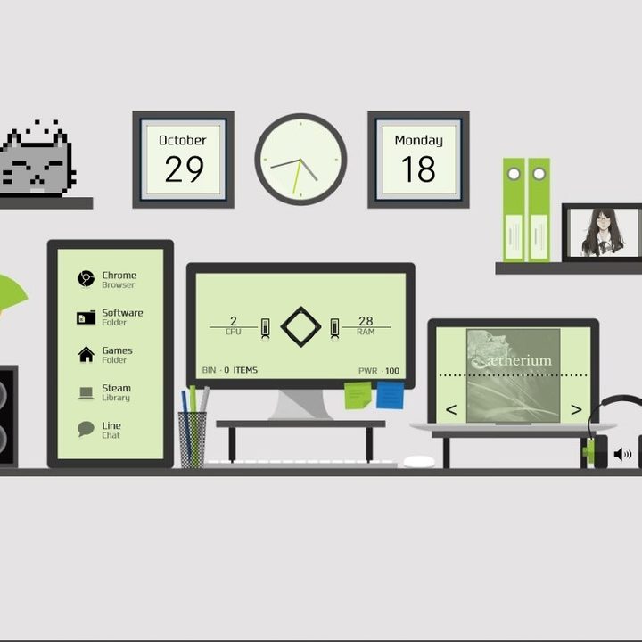 The Personal Space Rainmeter skin.