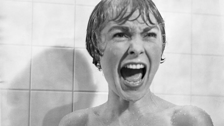 Janet Leigh as Marion Crane screaming in the shower in "Psycho."