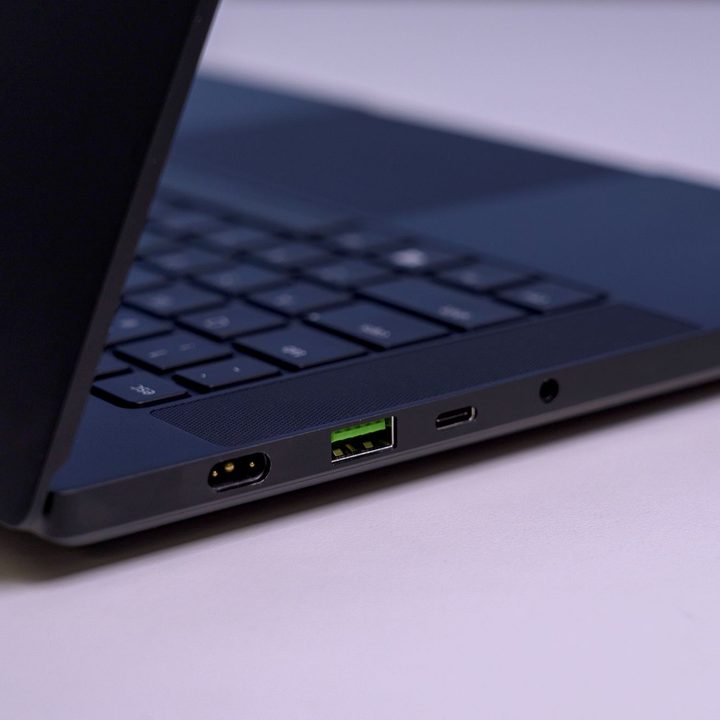 The keyboard and touchpad on the Razer Blade 14.