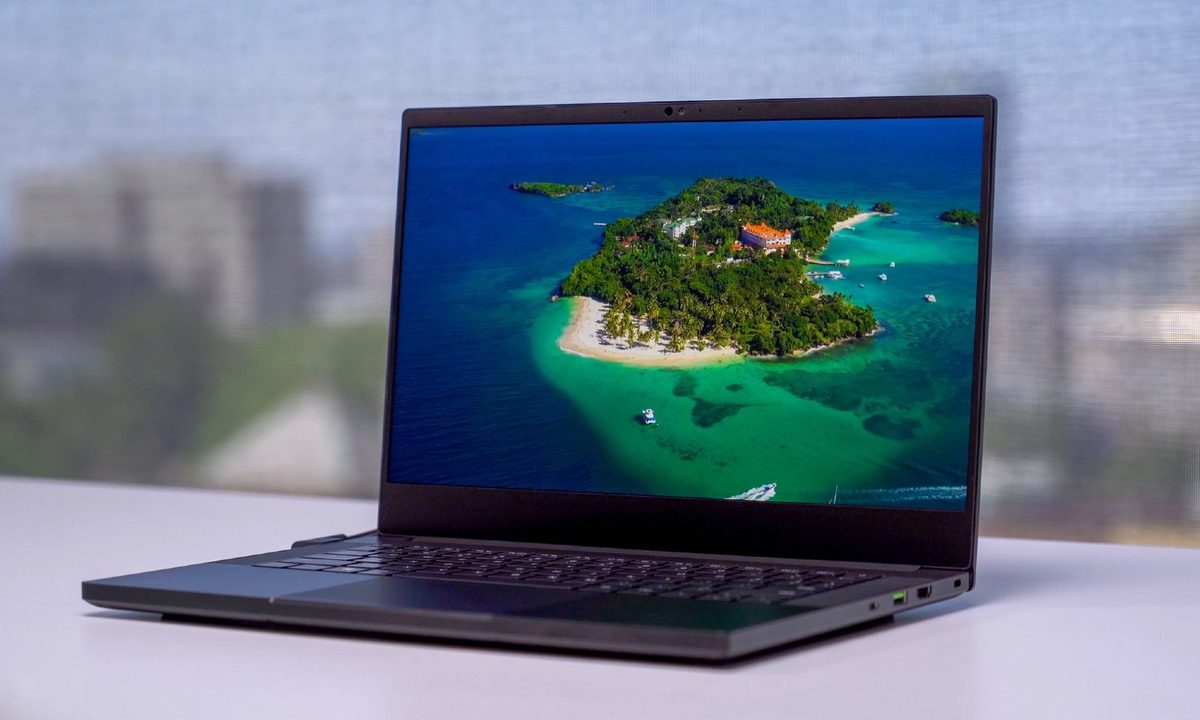 Razer Blade 14 angled view showing display and keyboard deck.