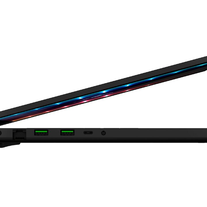 The side view of the Razer Blade 17, including the port selection.