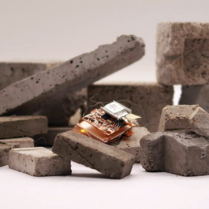 UC Berkeley search and rescue robot on bricks
