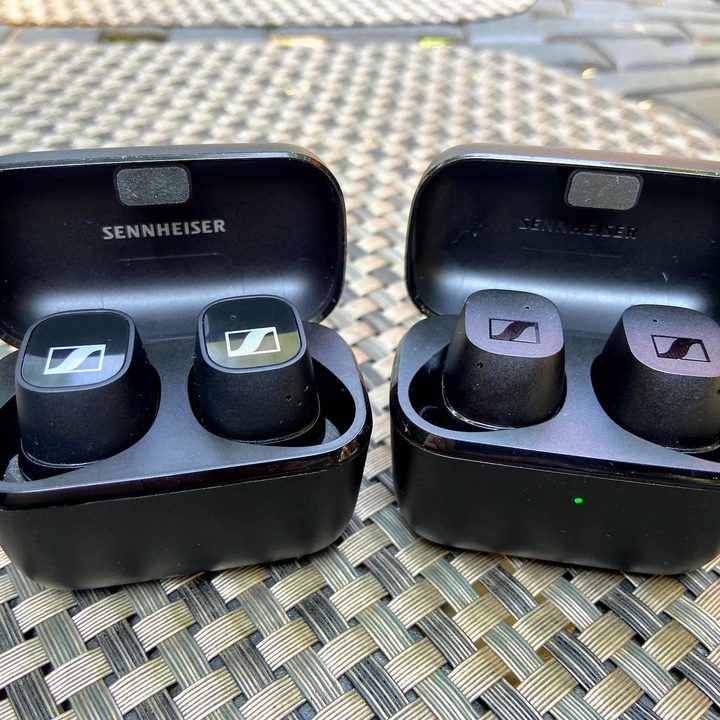 Sennheiser CX True Wireless earbuds seen next to the Sennheiser CX 400BT true wireless earbuds.
