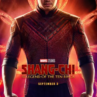 Simu Liu on the Shang-Chi and the Legend of the Ten Rings poster.