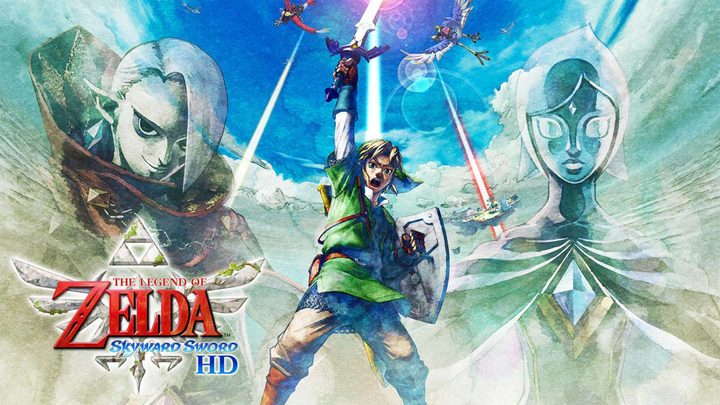 Cover artwork for Skyward Sword HD, showing Link with his sword raised.