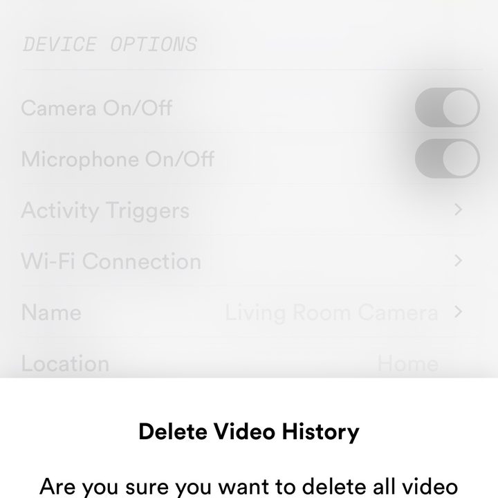 Delete your video history