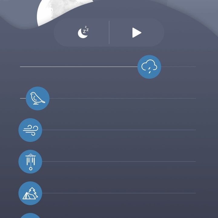 Screenshot of Soundcore app for iOS showing sleep sound effects.