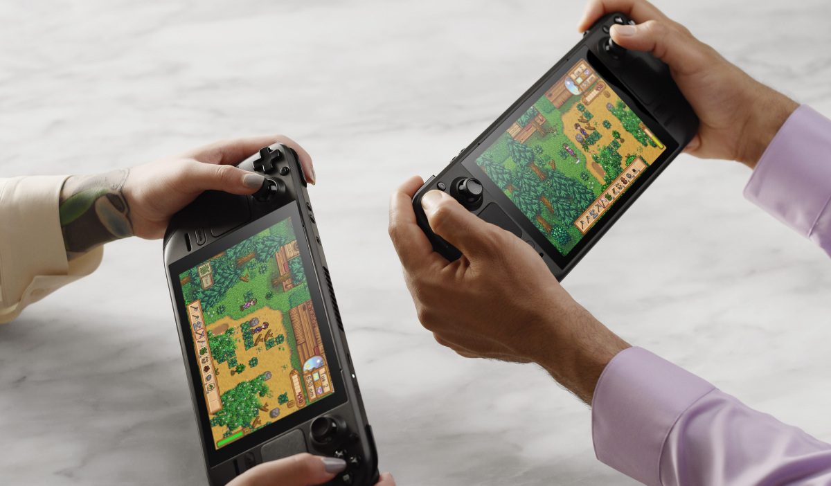 Two players using Steam Decks to play Stardew Valley.