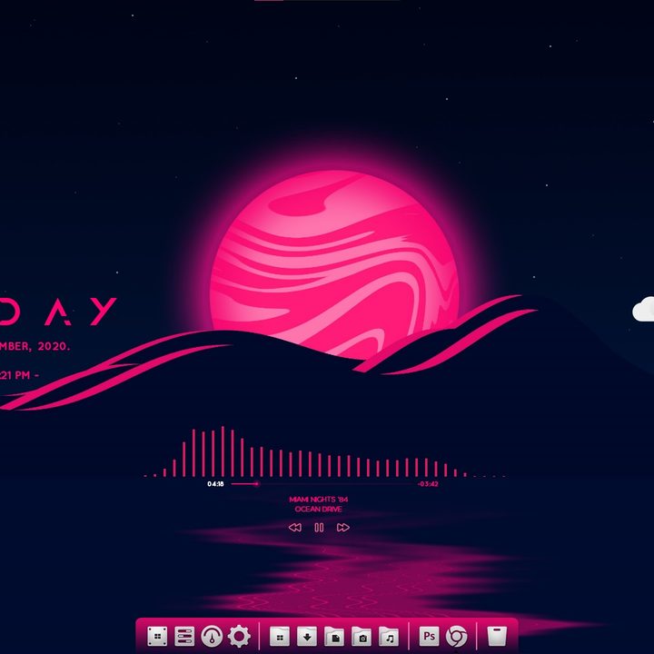 The Super Blood Moon Rainmeter skin.