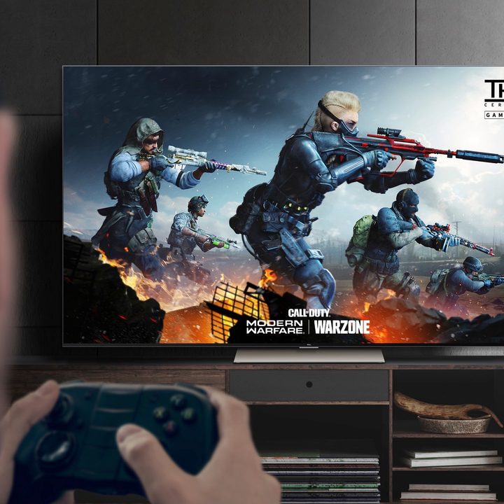 A TCL 8K 6-Series TV showing THX's Certified Game Mode.