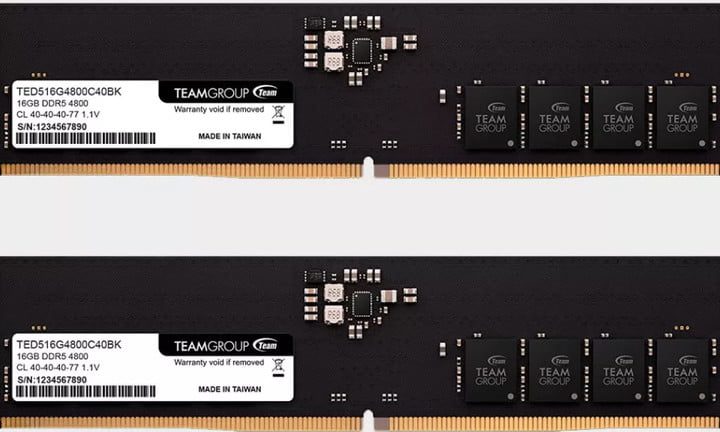 Teamgroup DDR5 Memory modules.