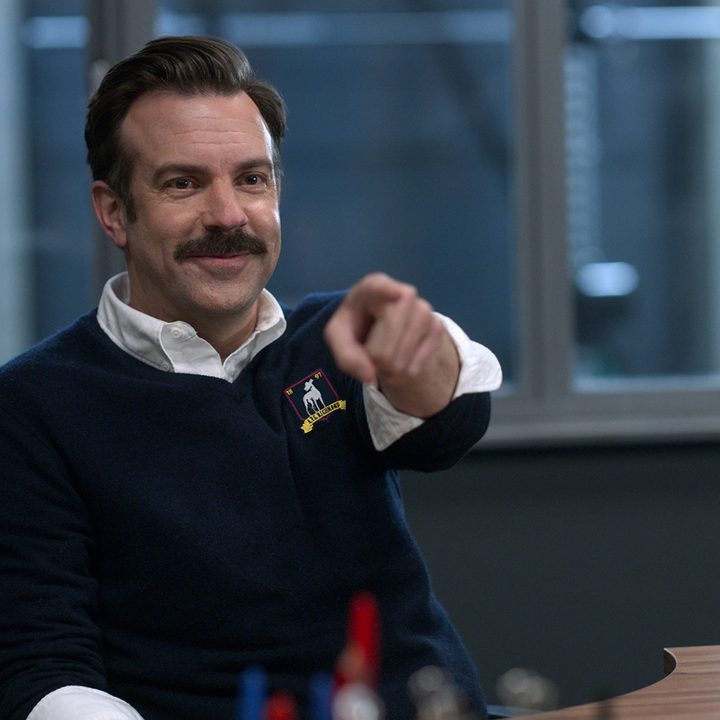 Jason Sudeikis as Ted Lasso in the Apple TV+ original series.