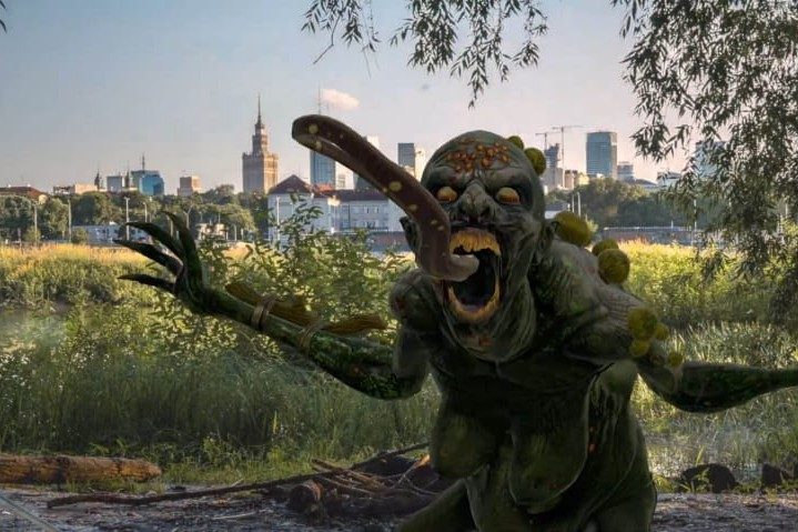 Monster from The Witcher Monster Slayer in augmented reality.