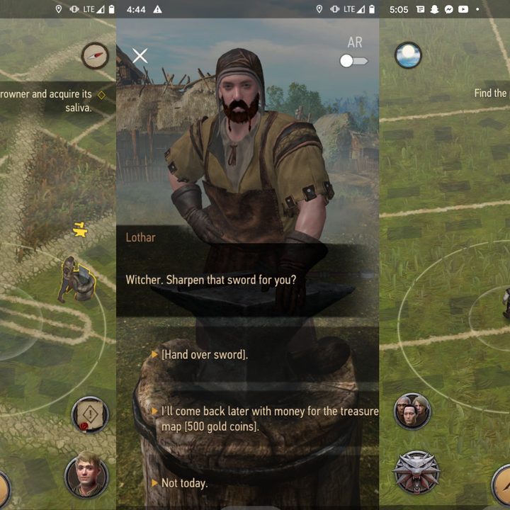The Blacksmith from The Witcher Monster Slayer and a quest item.