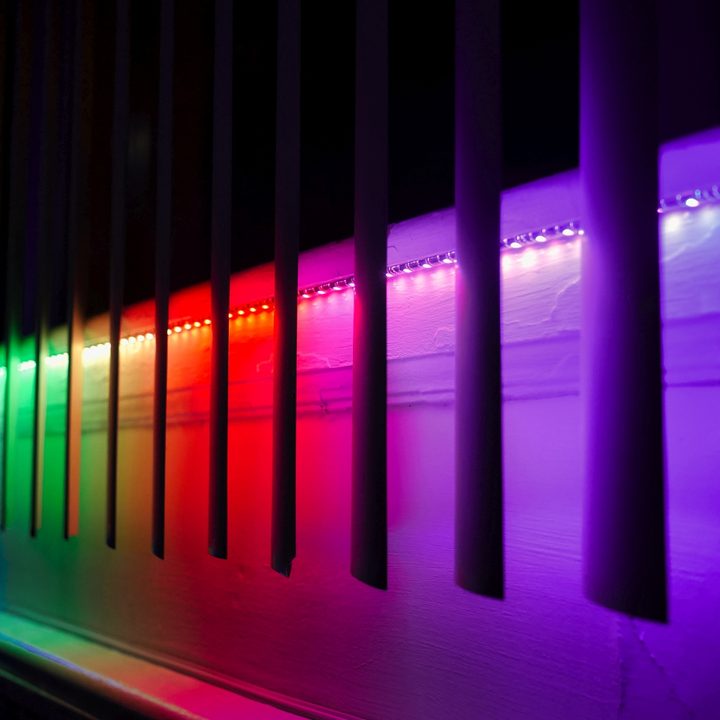 Rainbow colors emitted by the Twinkly Line.